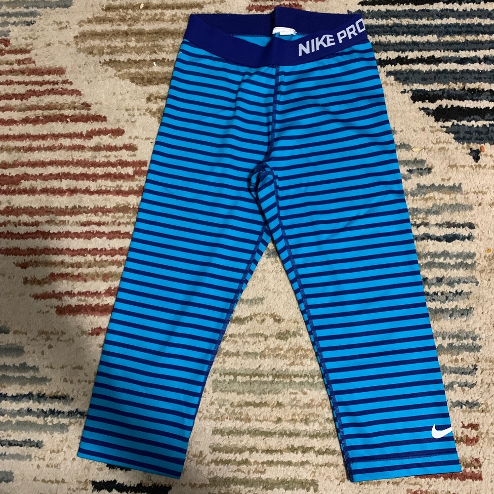 Nike Blue Stripe Capris